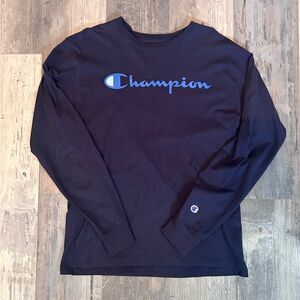 Champion Men's Dark Blue Long Sleeve Tee